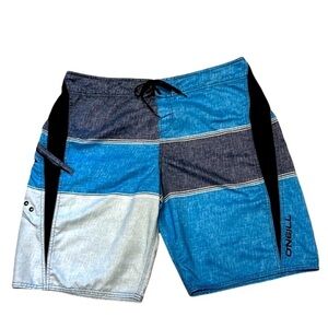 O’Neill Mens Color block Blue Size 38 Swim Board shorts